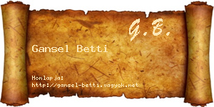 Gansel Betti névjegykártya